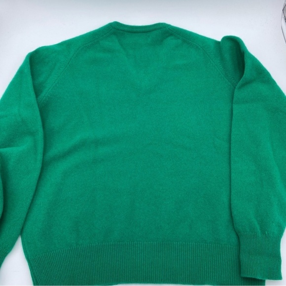 Alan Paine Vintage Green V-Neck Lambswool Sweater Long Sleeve UK Size 44 England - Picture 3 of 7